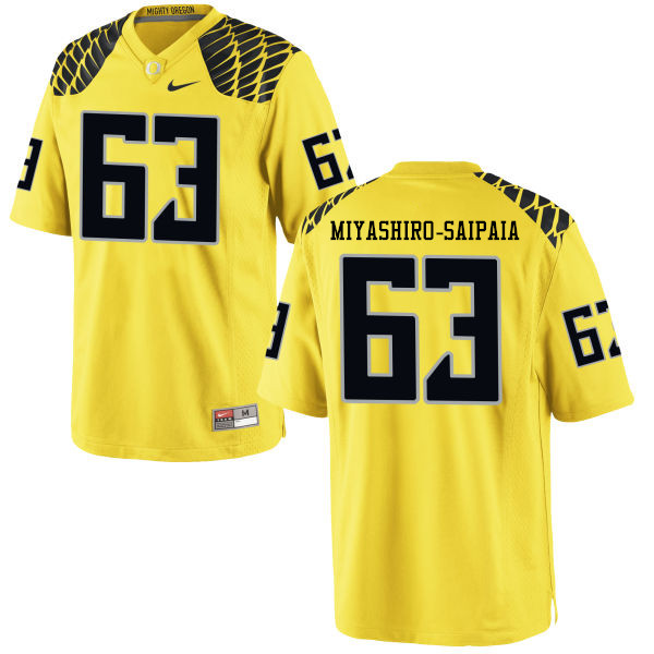 Men #63 Davis Miyashiro-Saipaia Oregon Ducks College Football Jerseys-Yellow